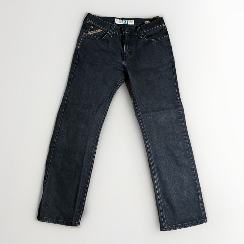 Ariat Legacy M7 Slim Fit Straight Leg Jeans Black Denim Mens 30x 32 Stretch